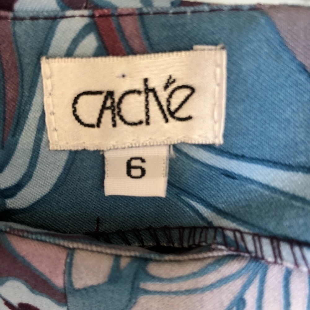Cache Floral High‎ Rise Pants Sz 6​​​​​​ - Picture 2 of 3